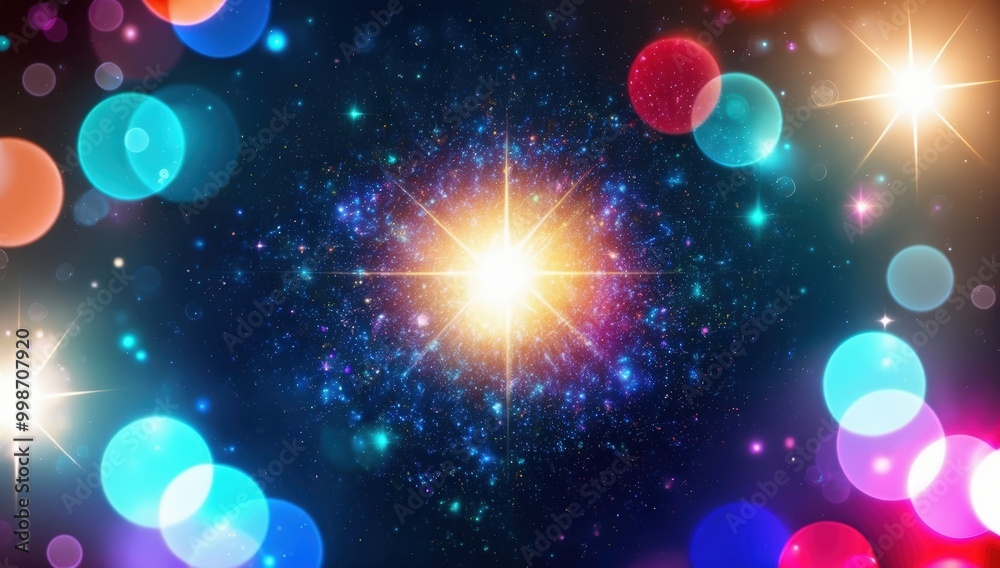 Obraz premium A stunning depiction of the night sky, this image features a mix of bright and faint stars