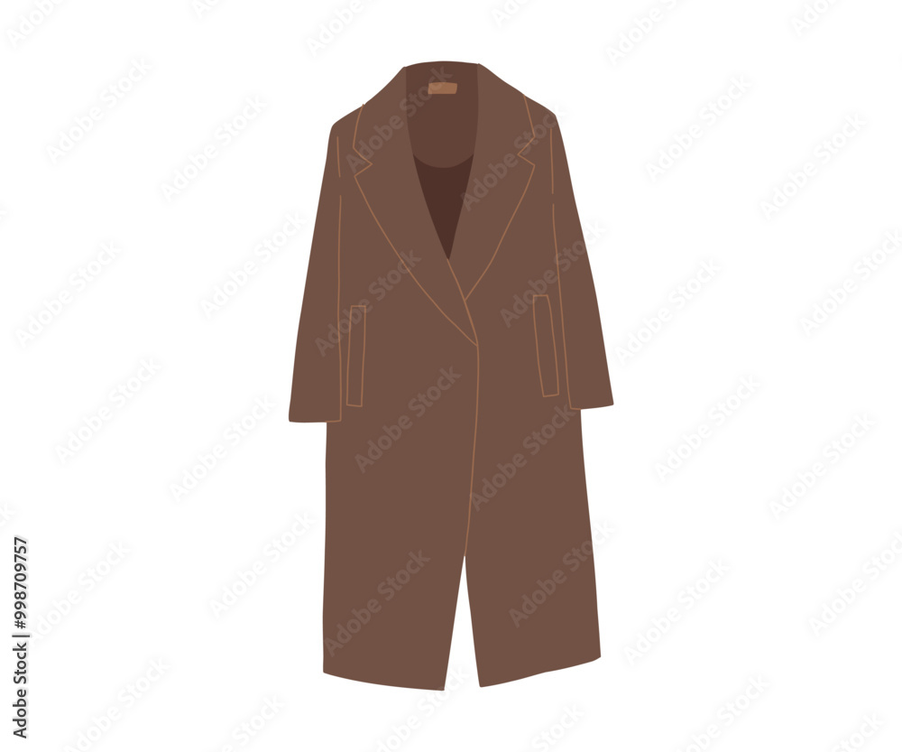 Hand drawn warm coat. Vector illustration in flat style. Hand drawn warm coat. Vector illustration in flat style.
