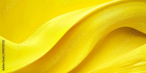 a close-up view yellow fabric with a wave-like pattern, creating a visually striking and abstract composition