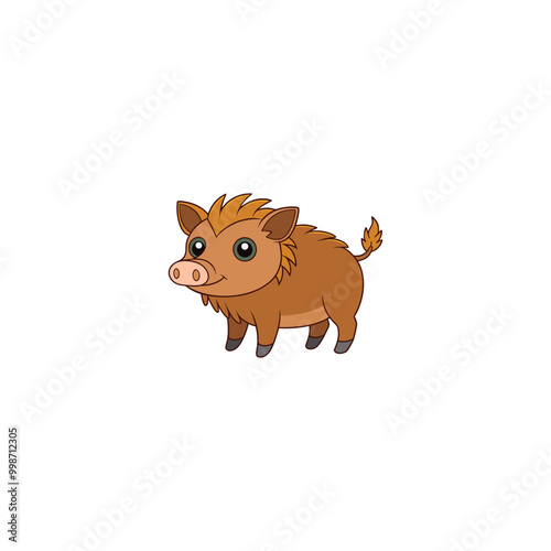 cute wild boar cartoon for you design