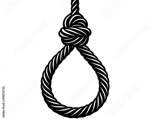 hanging rope knot silhouette vector,Gallows hanging rope knot