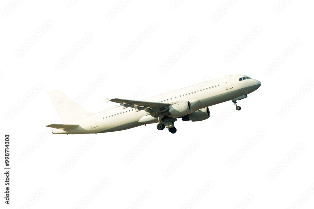 Obraz premium Airplane plane flight jet isolated on white background