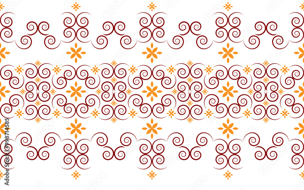 Hmong ethnic fabric patterns are spiral lines connected in shapes and flowers, which combine traditional and modern designs, used in clothing design. Hmong ethnic fabric patterns are spiral lines connected in shapes and flowers, which combine traditional and modern designs, used in clothing design.