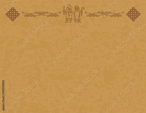 Celtic Background Template - Spiral, Lines, Viking Warriors Header