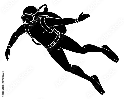 scuba diving silhouette vector,scuba diving vector icon