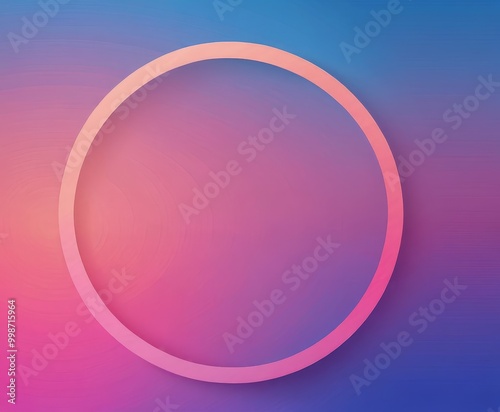 A circular frame with a gradient background of pink and blue photo