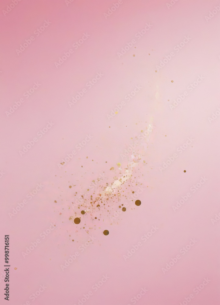 A pink background with scattered gold glitter and dots, creating a dynamic and sparkling effect A pink background with scattered gold glitter and dots, creating a dynamic and sparkling effect
