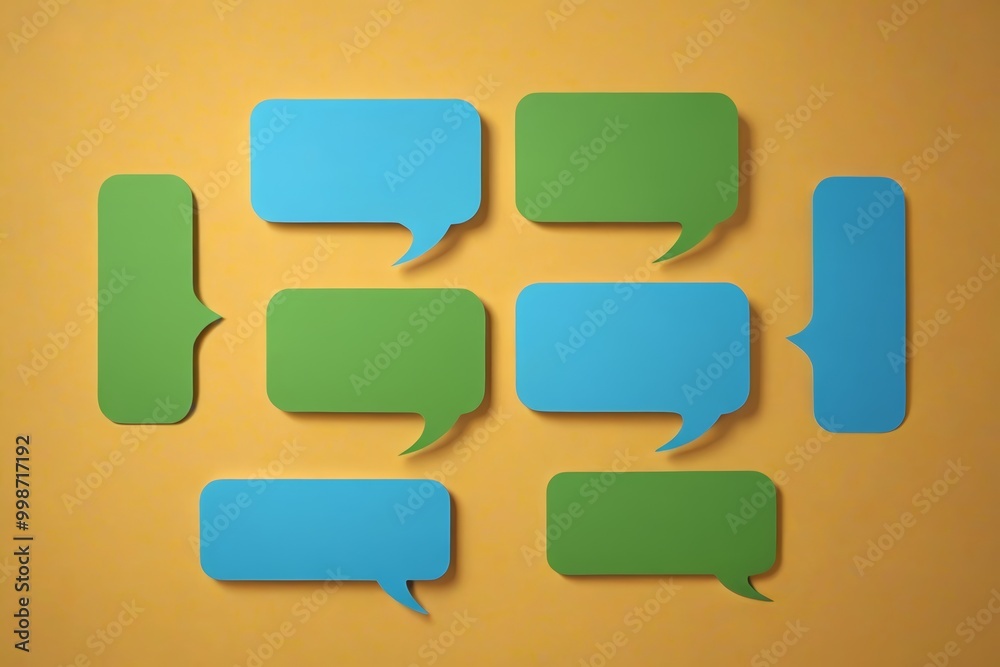 arafed set of speech bubbles on a yellow background arafed set of speech bubbles on a yellow background