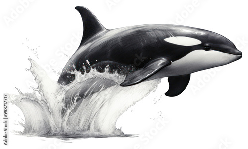 PNG Orca pencil sketch drawing animal mammal.