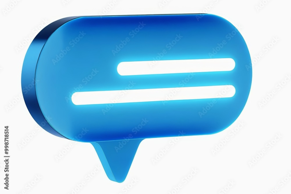 a close up of a blue speech bubble with two white lines a close up of a blue speech bubble with two white lines