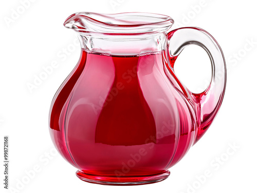 a glass pitcher with red liquid