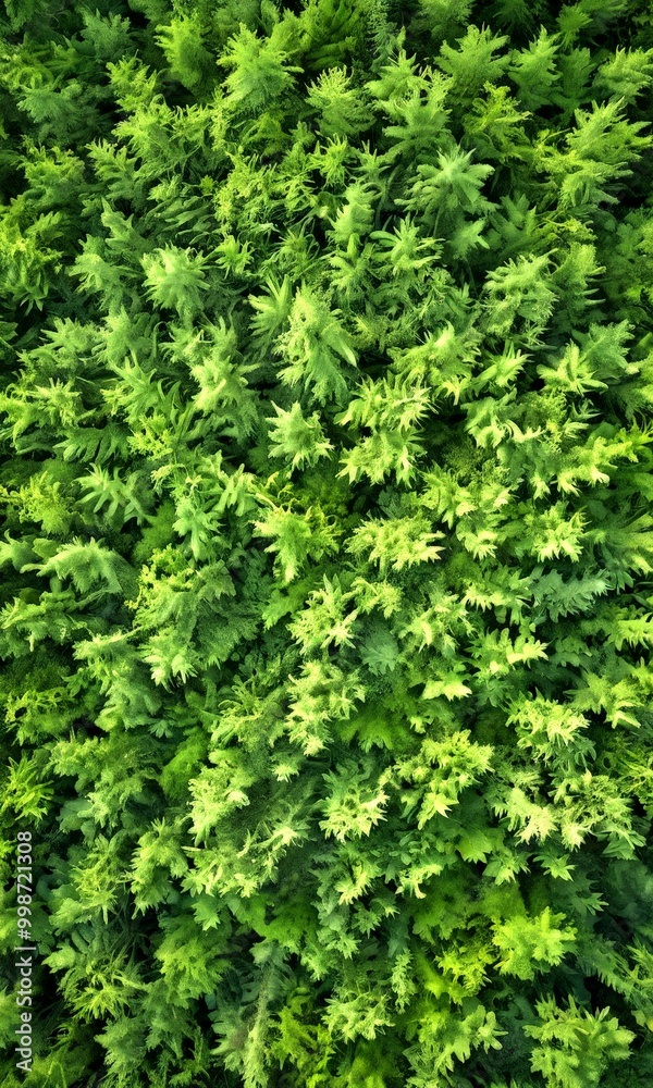 Aerial view dense forest of evergreen trees, showcasing their lush green foliage and intricate patterns Aerial view dense forest of evergreen trees, showcasing their lush green foliage and intricate patterns