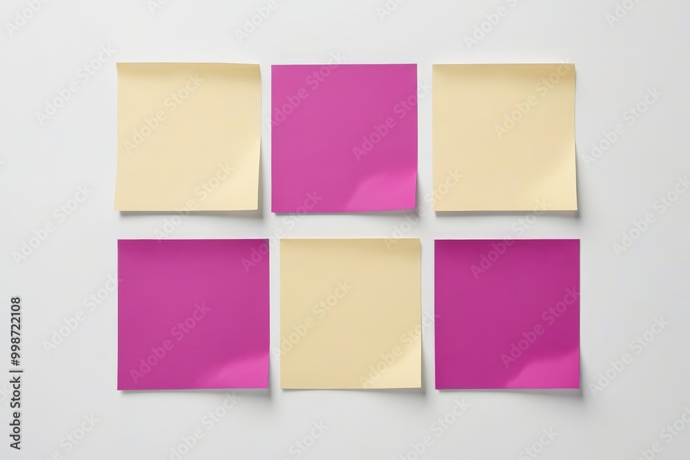 four pieces of sticky paper are arranged in a square pattern
