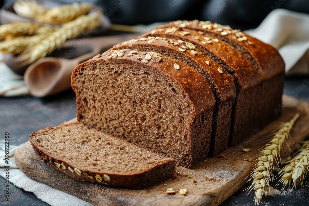 Delicious mixed rye bread, also called gray bread - generative ai Delicious mixed rye bread, also called gray bread - generative ai