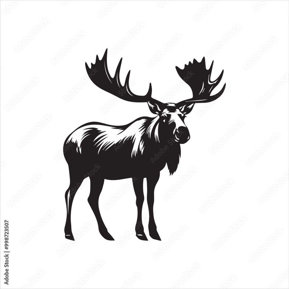 deer silhouette vector illustration, deer silhouette vector illustration,
