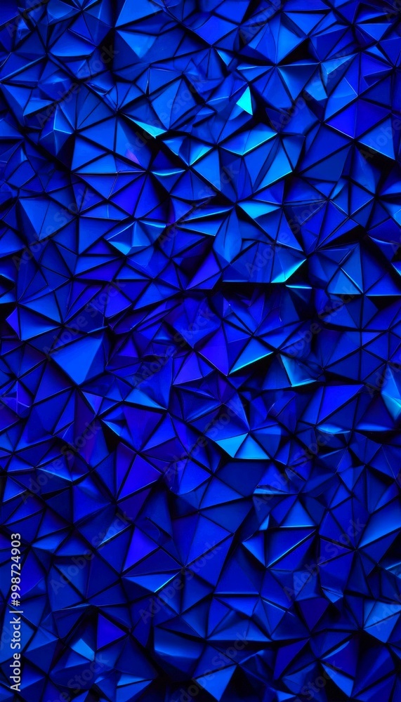 a blue geometric pattern composed of numerous triangular shapes, creating a visually striking and abstract design a blue geometric pattern composed of numerous triangular shapes, creating a visually striking and abstract design