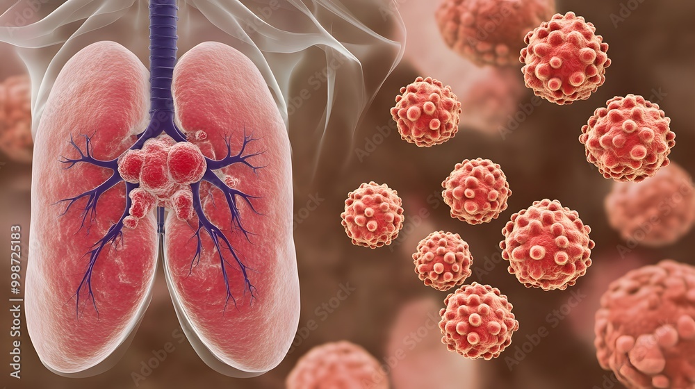 Fototapeta premium Stages of Tuberculosis Infection in Human Lungs