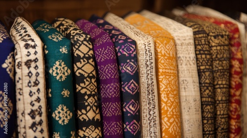 Vibrant hand-dyed uzbek silk scarves in elegant patterns for fashion and decor