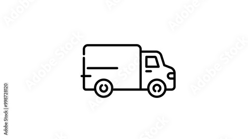 Wallpaper Mural Animated Delivery box car line icon  Torontodigital.ca