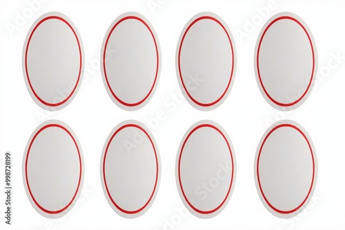 Wallpaper Mural a close up of a group of oval mirrors with red trims Torontodigital.ca