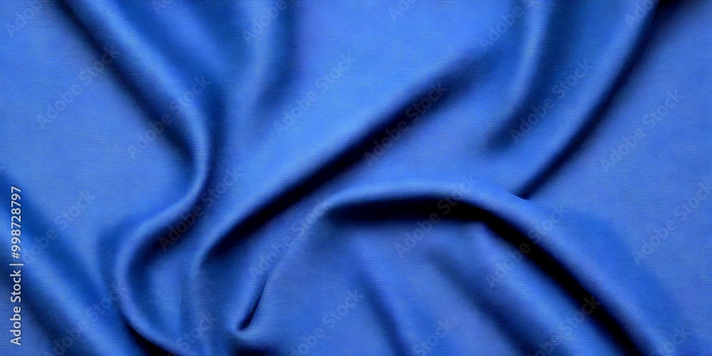 Fototapeta premium a close-up view dark blue fabric, likely silk, with a smooth, flowing texture The fabric appears to be crumpled, giving it a sense of movement and softness The
