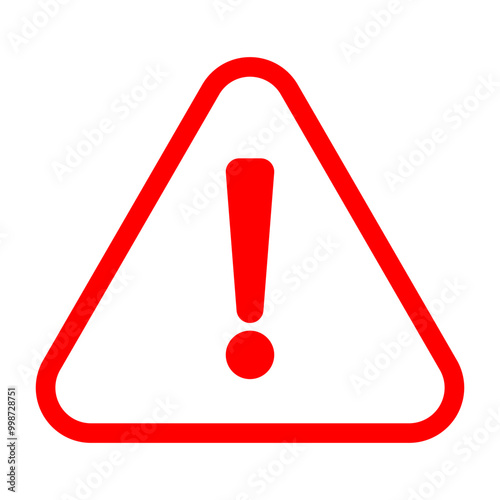 Red Danger Icon symbol, isolated warning sign on White background, Transportation, and Traffic graphic elements, Attention sign for web and Banner (Editable)