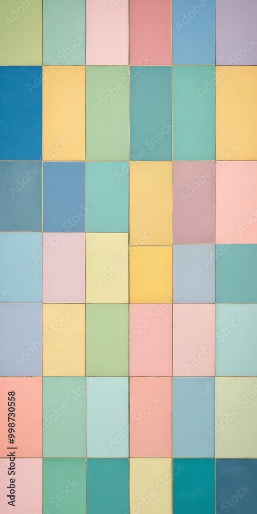 a grid of square tiles in various pastel colors, arranged in a visually appealing pattern a grid of square tiles in various pastel colors, arranged in a visually appealing pattern