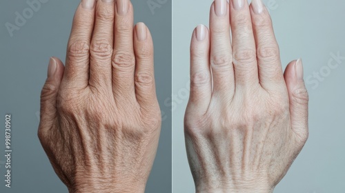 Before and after: hand skincare transformation for rejuvenation and anti-aging