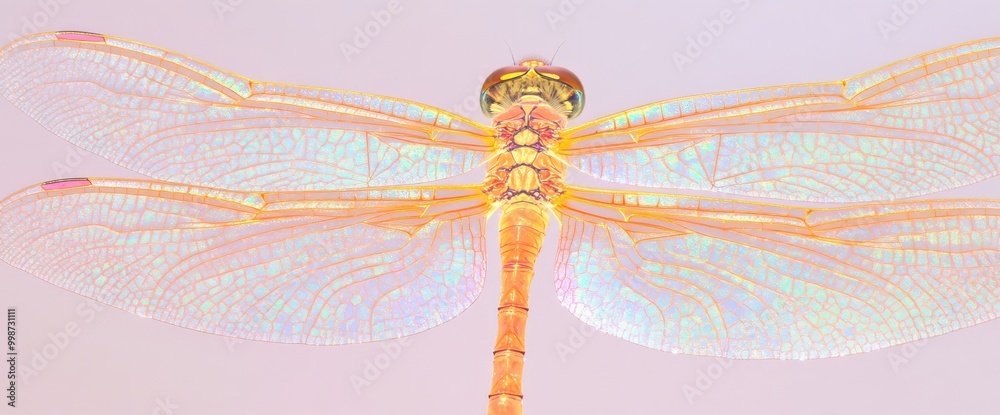 Obraz premium Bilateral symmetry of dragonfly wings in stunning close-up detail for nature posters