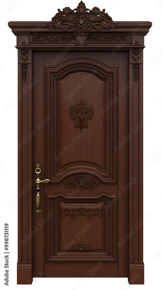 Unique Wooden Door Design PNGs. Generative AI