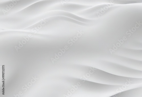 a white, wavy texture that appears to be a soft, flowing fabric or material The background is a solid, unbroken white color, creating a sense of depth and dimension The photo