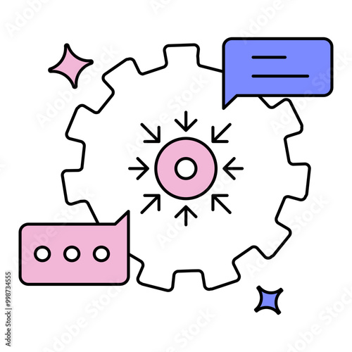 Domain-Specific Prompting Icon. Representing Industry-Specific AI Prompts. Specialized Input Handling. Custom AI Prompts. System Customization. Vector Editable icon.