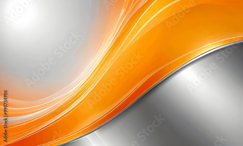 a vibrant abstract composition with a gradient of orange and gray, creating a dynamic and visually striking effect photo