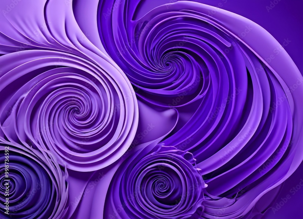 a close-up view spiral pattern in shades of purple, with the spirals appearing to be made of fabric or a similar material a close-up view spiral pattern in shades of purple, with the spirals appearing to be made of fabric or a similar material