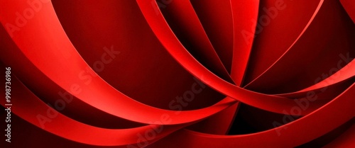 Wallpaper Mural Abstract red and black composition with overlapping curved lines Torontodigital.ca