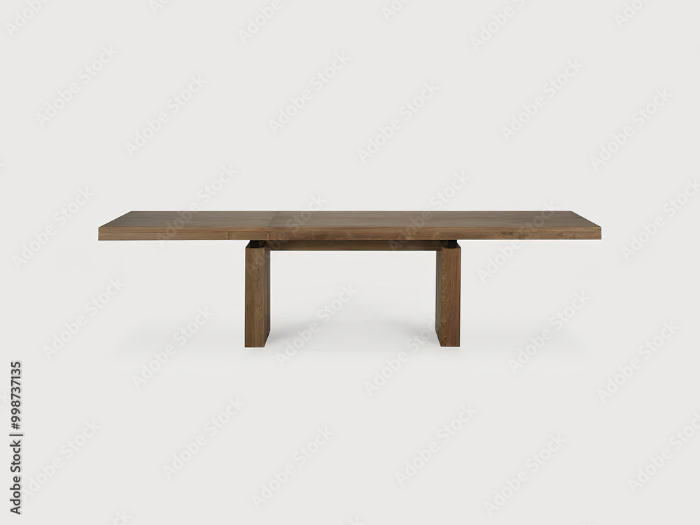 Classic wooden dining table isolated on white Classic wooden dining table isolated on white