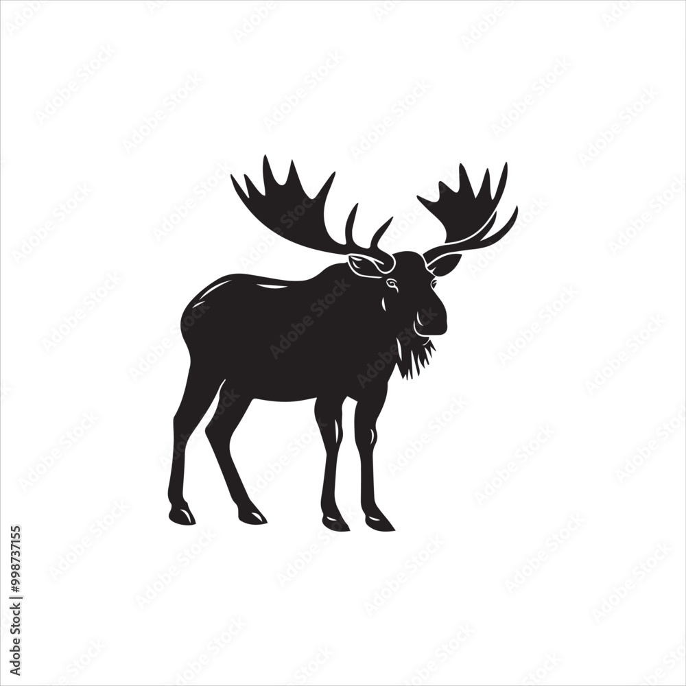 deer silhouette vector illustration, deer silhouette vector illustration,