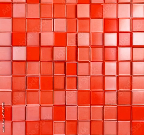 a grid of pink and red cubes, creating a visually striking pattern