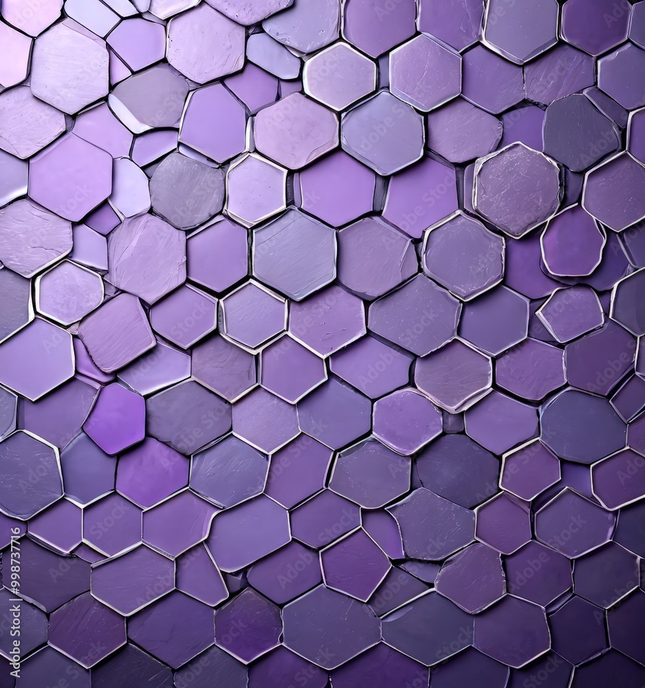 a close-up view pattern composed of numerous hexagonal tiles in various shades of purple, arranged in a grid-like fashion a close-up view pattern composed of numerous hexagonal tiles in various shades of purple, arranged in a grid-like fashion