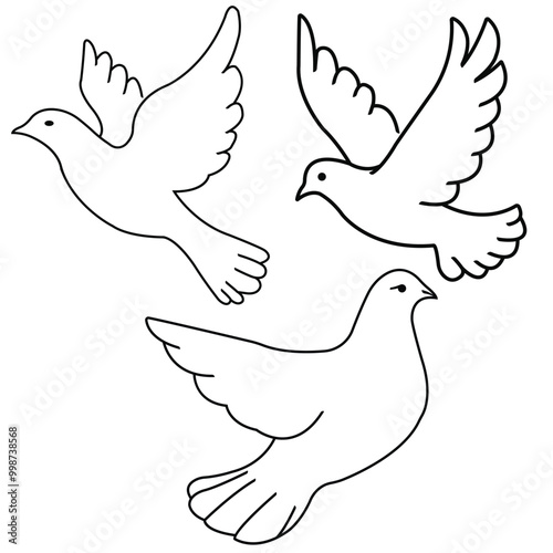 Minimalist Flying Dove Vector Art | Simple Bird Line Drawing | Peaceful Dove Illustrations | Minimalist Bird Clipart | Peace and Freedom Symbol Design | Flying Bird Clipart photo