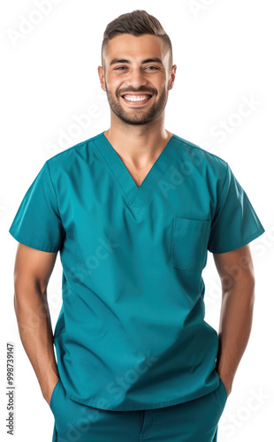 Wallpaper Mural PNG Smiling male nurse in scrubs Torontodigital.ca