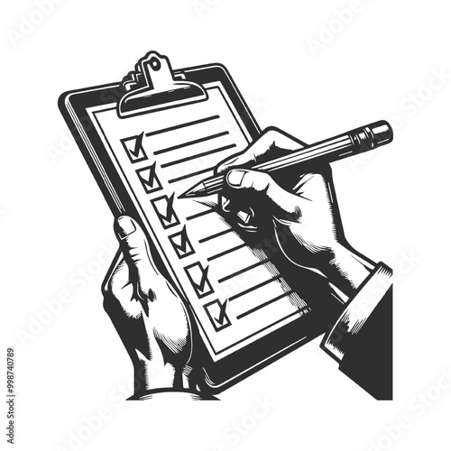 Hand crossing items in checklist.