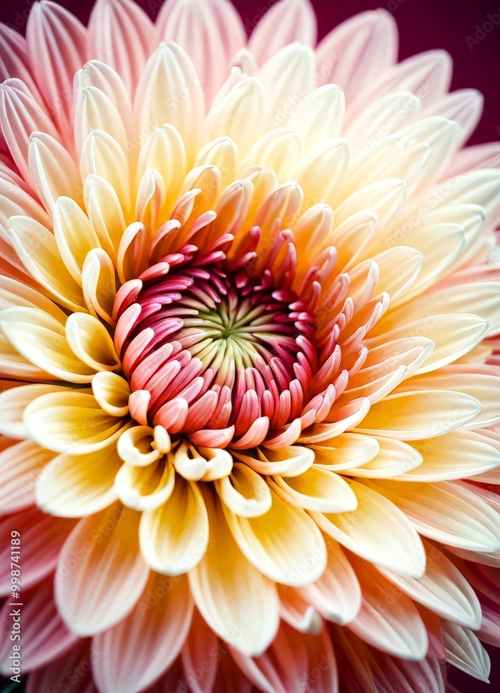 A close-up vibrant dahlia flower, showcasing its intricate petals in shades of yellow, pink, and white A close-up vibrant dahlia flower, showcasing its intricate petals in shades of yellow, pink, and white