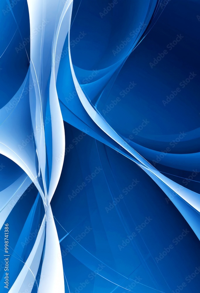 Fototapeta premium a striking abstract composition of blue and white lines and curves, creating a sense of movement and dynamism