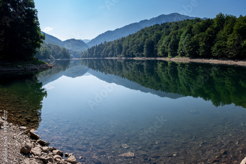 Panorama of the lake Biogradsko jezero in the Biogradsko national park in Montenegro