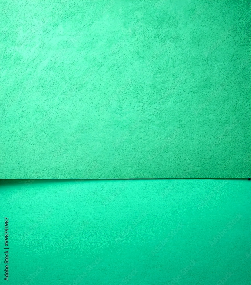Fototapeta premium A close-up view green paper surface with a subtle texture, overlaid on a solid green background