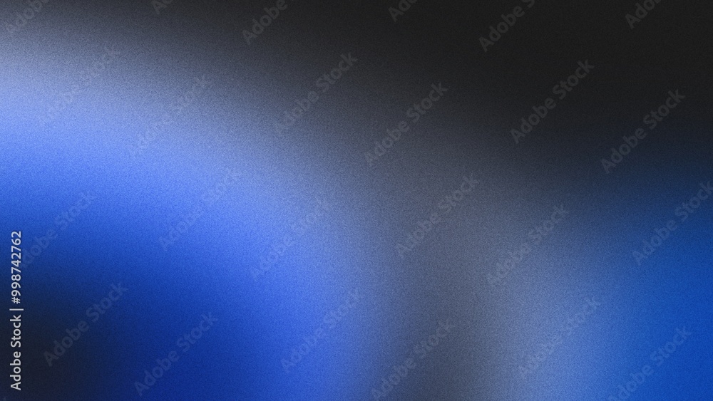 Obraz premium Abstract poster header featuring a grainy gradient with a noisy blue, black, and white texture, designed as a backdrop.