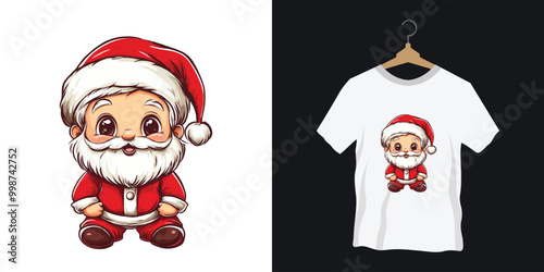  Christmas t-shirt design with  santa clause