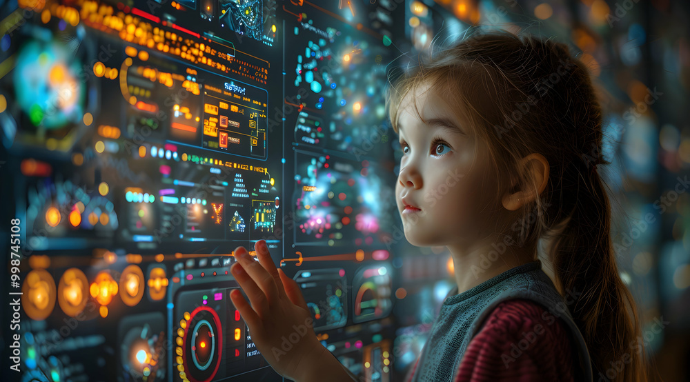 Obraz premium Futuristic Interface Exploration Illustration
