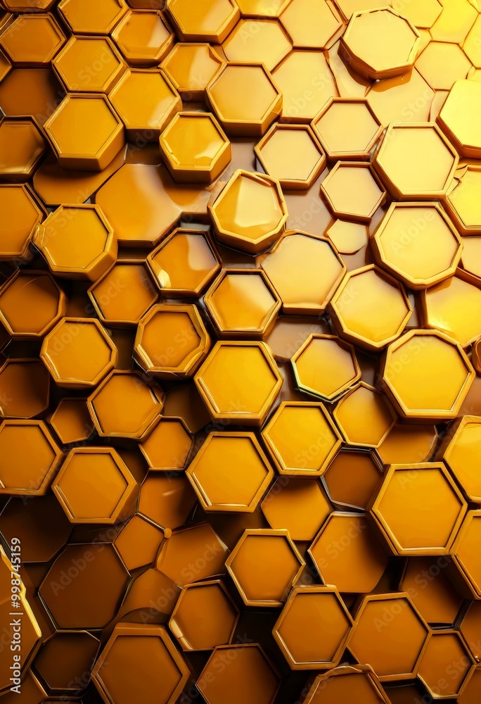 a repeating pattern of hexagonal shapes in varying shades of yellow, creating a visually striking and textured composition a repeating pattern of hexagonal shapes in varying shades of yellow, creating a visually striking and textured composition